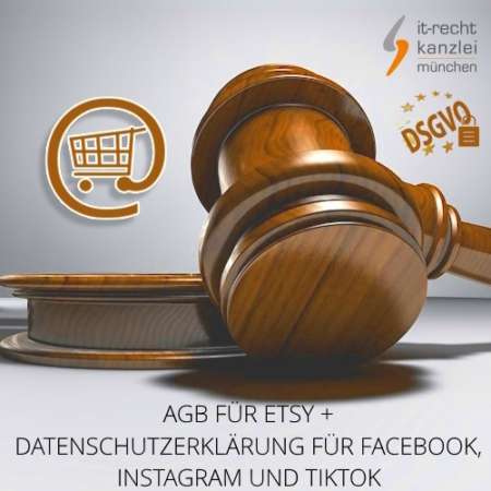 AGB für Etsy + Datenschutzerklärung für Facebook, Instagram und TikTok inklusive Update-Service