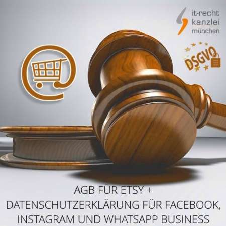 AGB für Etsy + Datenschutzerklärung für Facebook, Instagram und WhatsApp Business inklusive Update-Service