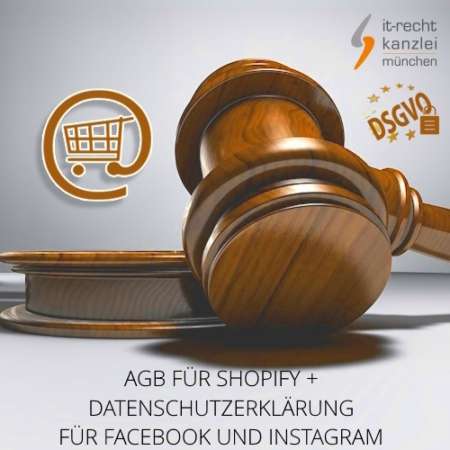 AGB für Shopify + Datenschutzerklärung für Facebook und Instagram inklusive Update-Service