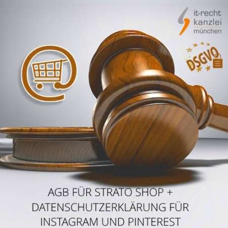 AGB für Strato Shop + Datenschutzerklärung für Instagram und Pinterest inklusive Update-Service