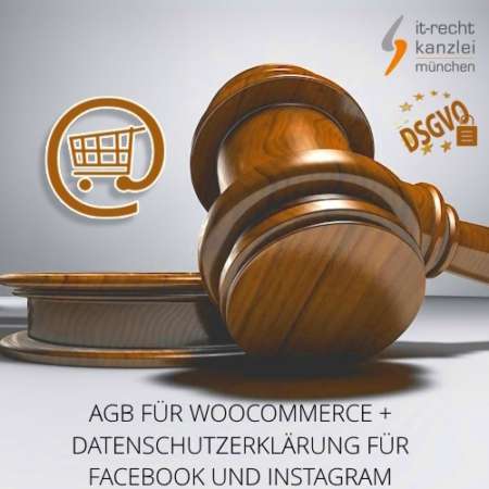 AGB für WooCommerce + Datenschutzerklärung für Facebook und Instagram inklusive Update-Service
