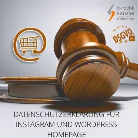 Datenschutzerklärung für Instagram und WordPress Homepage inklusive Update-Service