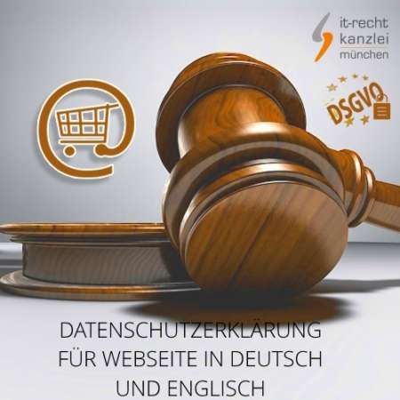 Datenschutzerklärung für Webseite in deutsch und englisch inklusive Update-Service
