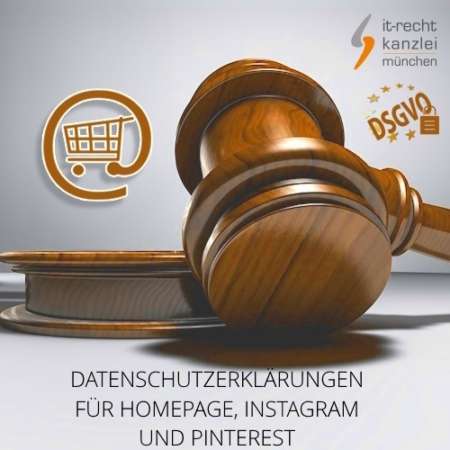 Datenschutzerklärungen für Homepage, Instagram und Pinterest inklusive Update-Service