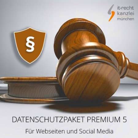 Schutzpaket mit Datenschutzerklärungen und Impressum für fünf Onlinepräsenzen (Webseiten und Social Media)