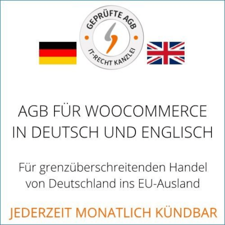 Abmahnsichere eCommerce AGB für WooCommerce in deutsch und englisch von der IT-Recht Kanzlei