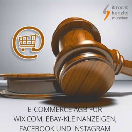 eCommerce AGB für Wix.com, Ebay-Kleinanzeigen, Facebook und Instagram inklusive Update-Service