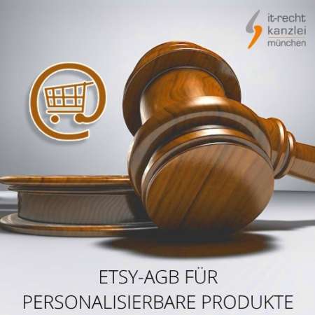 Etsy-AGB für personalisierbare Produkte inklusive Update-Service