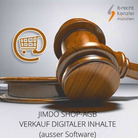 eCommerce AGB für Jimdo Shop Verkauf digitaler Inhalte (ausser Software) inklusive Update-Service
